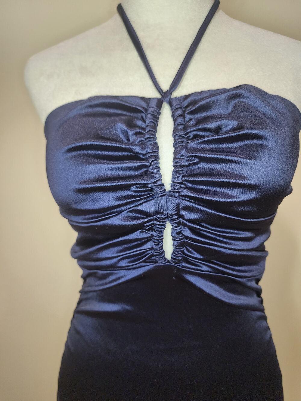 Speechless NWT Navy Halter Keyhole Ruched Mini Dress XS Homecoming